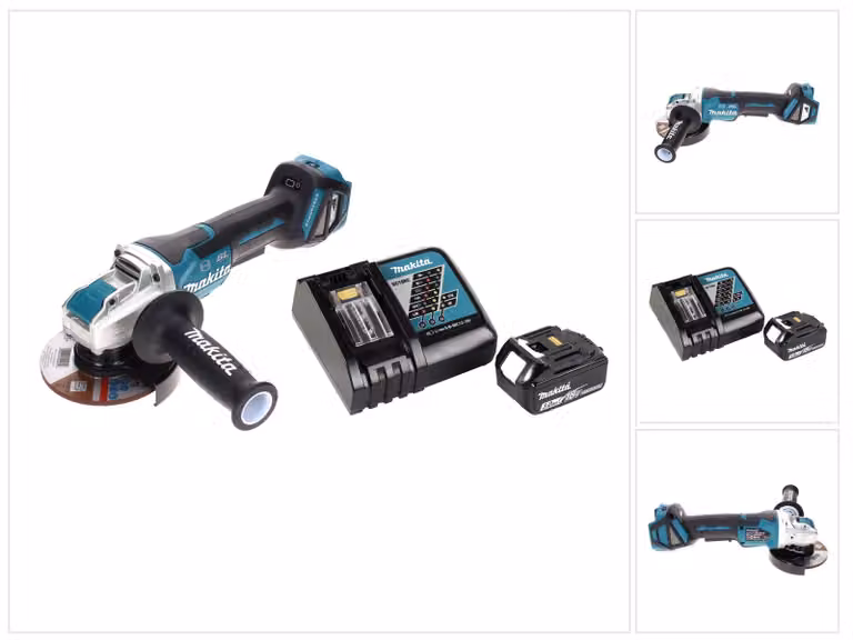 Smerigliatrice angolare a batteria Makita DGA 519 RF1 18 V 125 mm Brushless X-Lock + 1 batteria da 3,0 Ah + caricabatterie