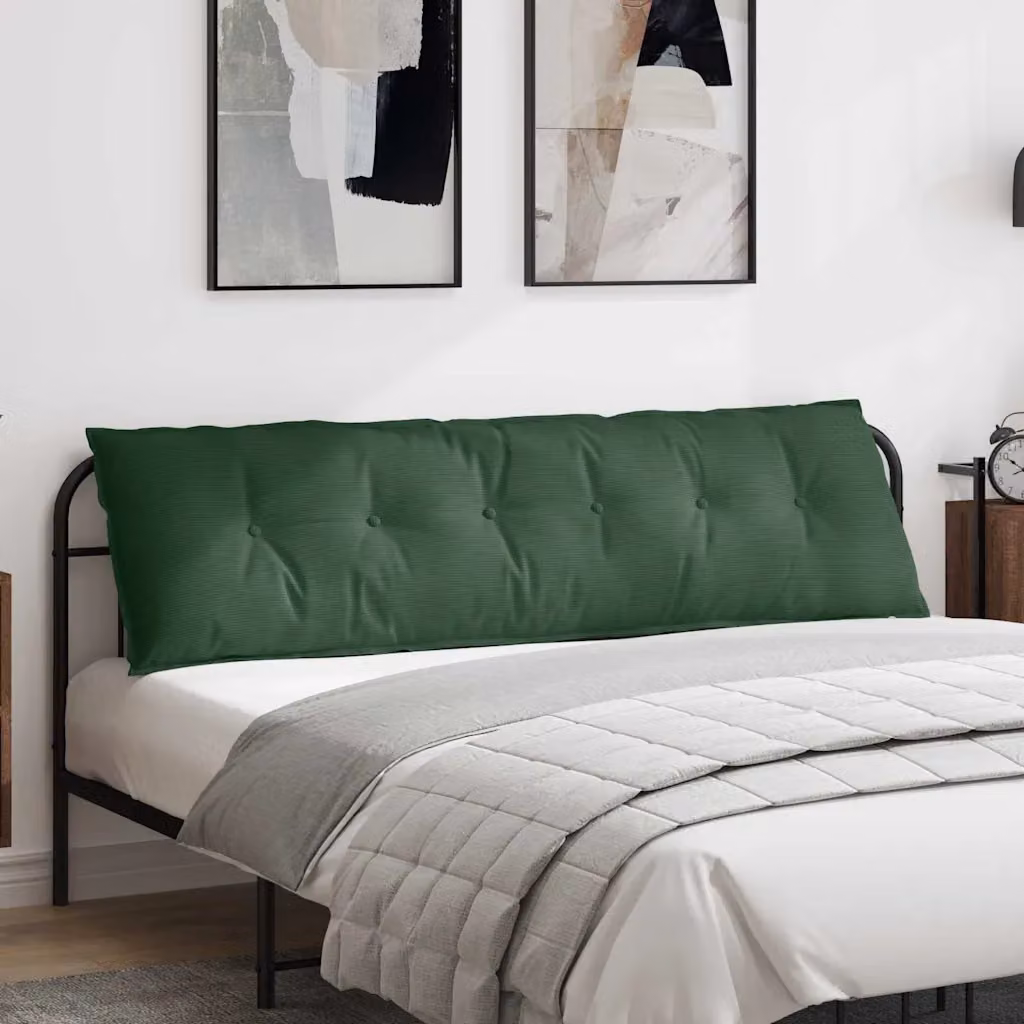 Cuscino per schiena vidaXL Verde Giungla in tessuto di corduroy e poliestere L 180 x P 50 cm
