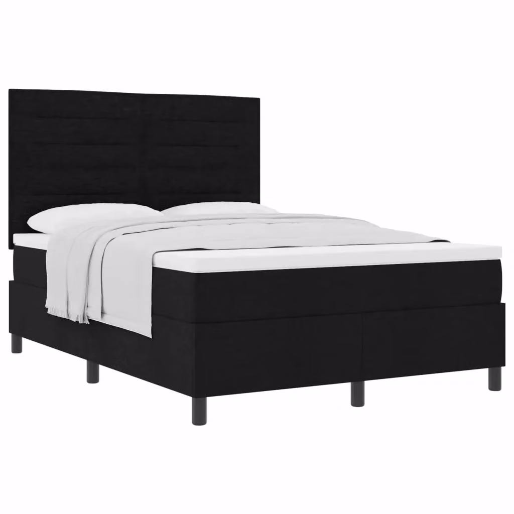 Letto a molle con materasso vidaXL in tessuto nero L/P: 160 x 200 cm – 2