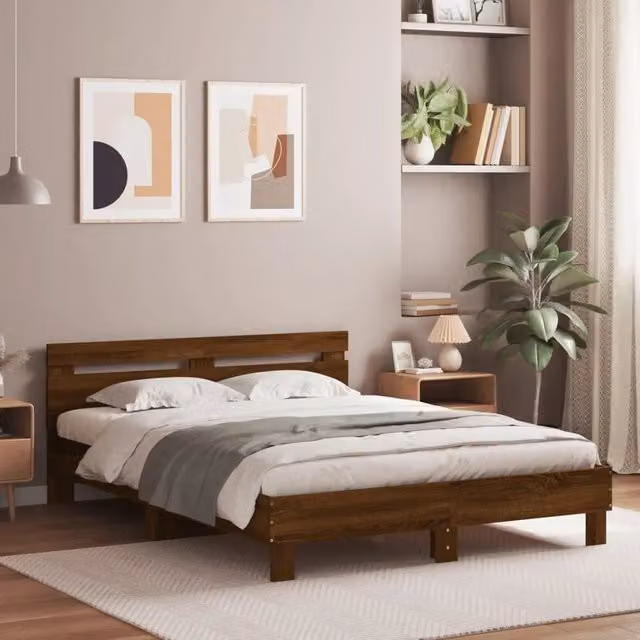 Giroletto Testiera Rovere Marrone 140x200 cm Legno Multistrato 3207426
