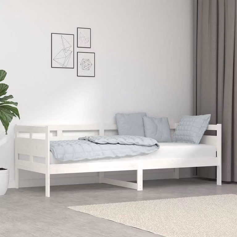 vidaXL Dormeuse Bianca in Legno Massello di Pino L/P/H: 200 x 80 x 66 cm