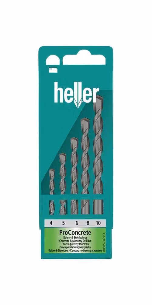 set di punte per calcestruzzo/pietra chiare ISO5468 5 pz - 17755