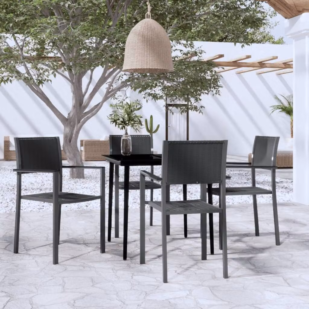Maison Exclusive - Set da pranzo da giardino 5 pezzi nero