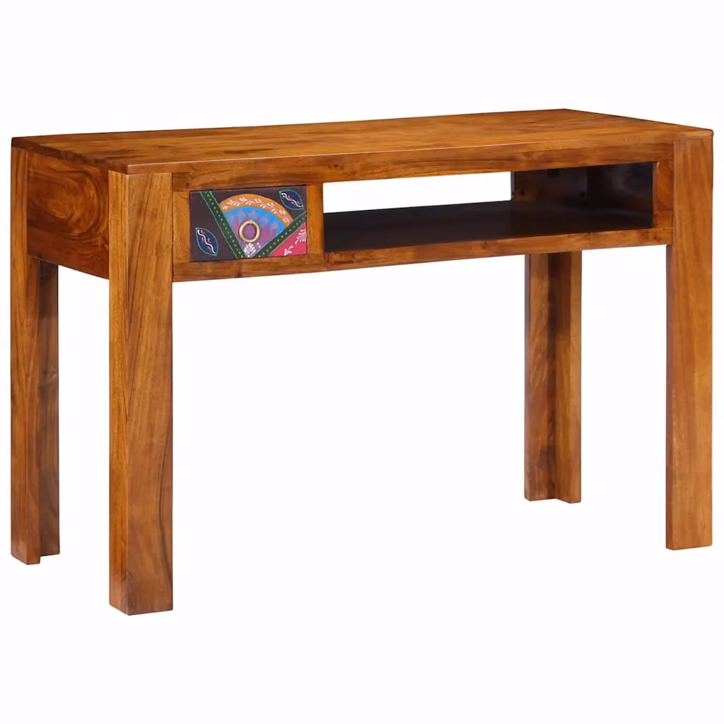 Scrivania in legno di acacia stile rustico vidaXL Marrone L: 75 cm, P: 50 cm, H: 73 cm
