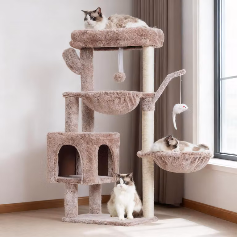 Albero per gatti di 100 cm - Albero per gatti con amache e giochi