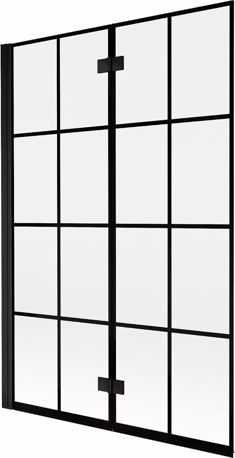Mexen Mist paravento doccia a 2 ante sinistro 120 x 150 cm, griglia nera, nero - 8A9-120-002-70-77-L