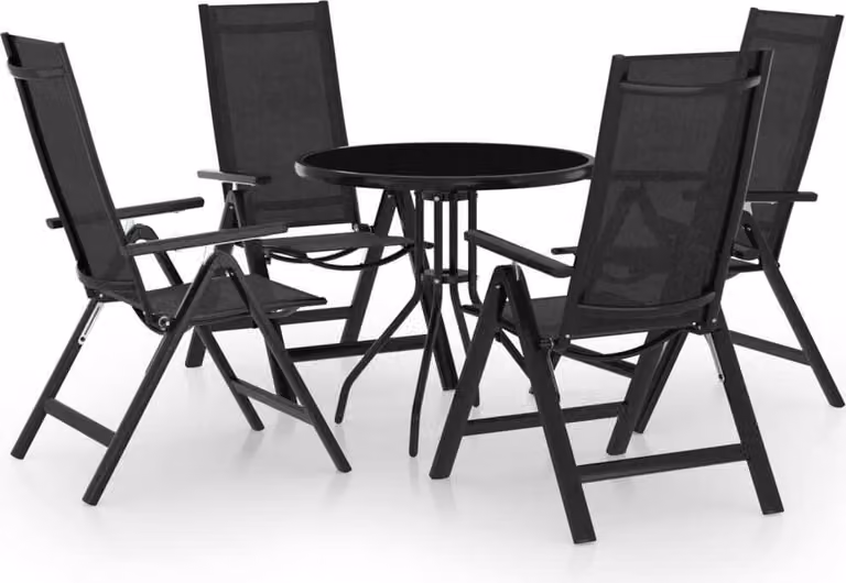 The Living Store Set bistrot 5 pezzi nero e antracite