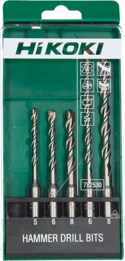 Set di punte HM 782530 SDS-Plus 5 pezzi 5/6/8X110 + 6/8X160