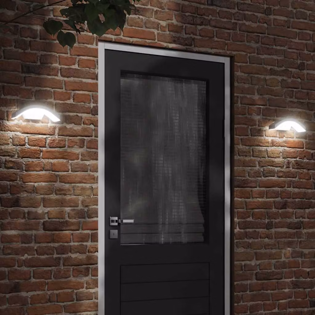 Set di 2 applique da esterno vidaXL in alluminio bianco con illuminazione LED up/down IP54