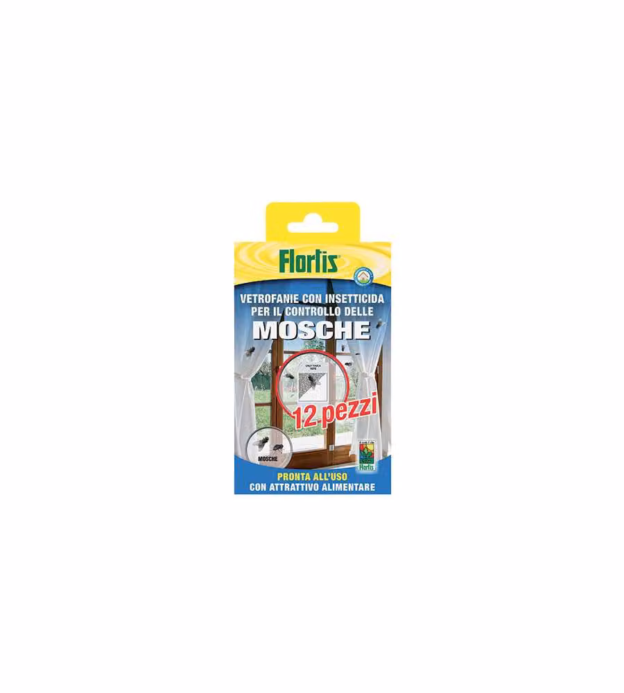 Vetrofanie con insetticida per mosche 12pz