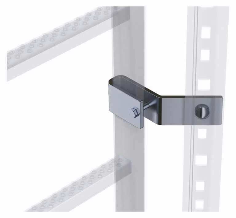 Fissaggio su binario Zarges per montanti di scale in acciaio inossidabile da 58 × 25 mm