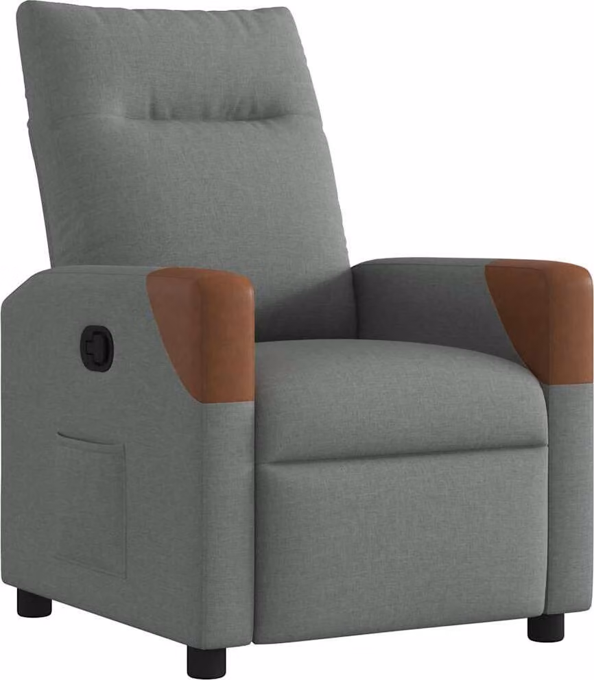 Poltrona reclinabile in tessuto grigio scuro