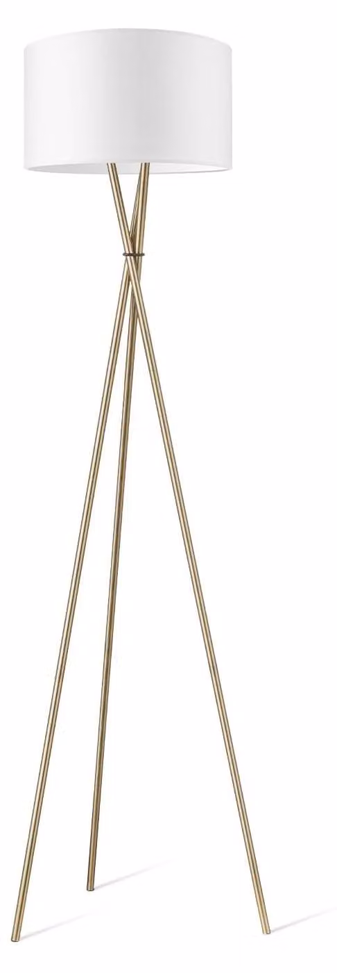 Lampada da terra moderna con paralume bianco e base sottile