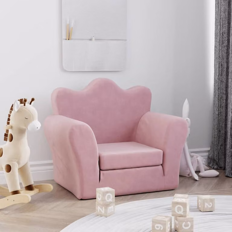 Maison Exclusive - Divano letto per bambini, rosa, in morbido peluche