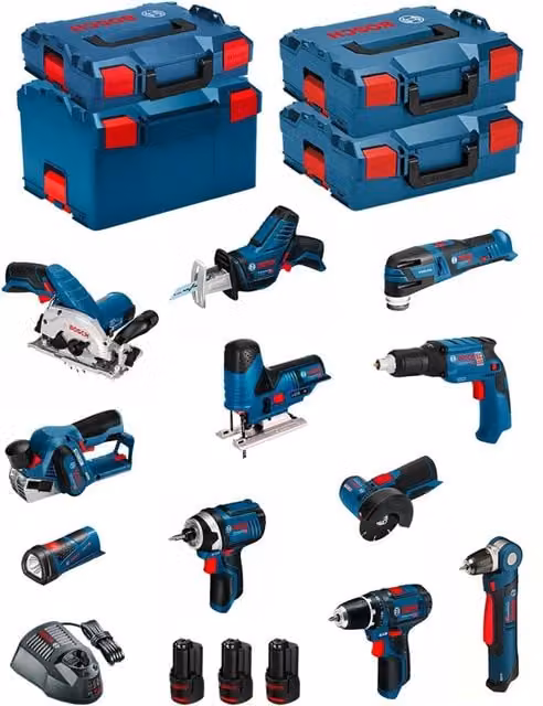Kit utensili elettrici Bosch BMK11-28AD3 blu con batterie ricaricabili