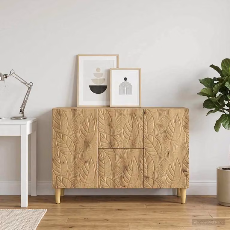 Credenza moderna in rovere vidaXL, colore marrone, L 89 x P 34,5 x H 60 cm