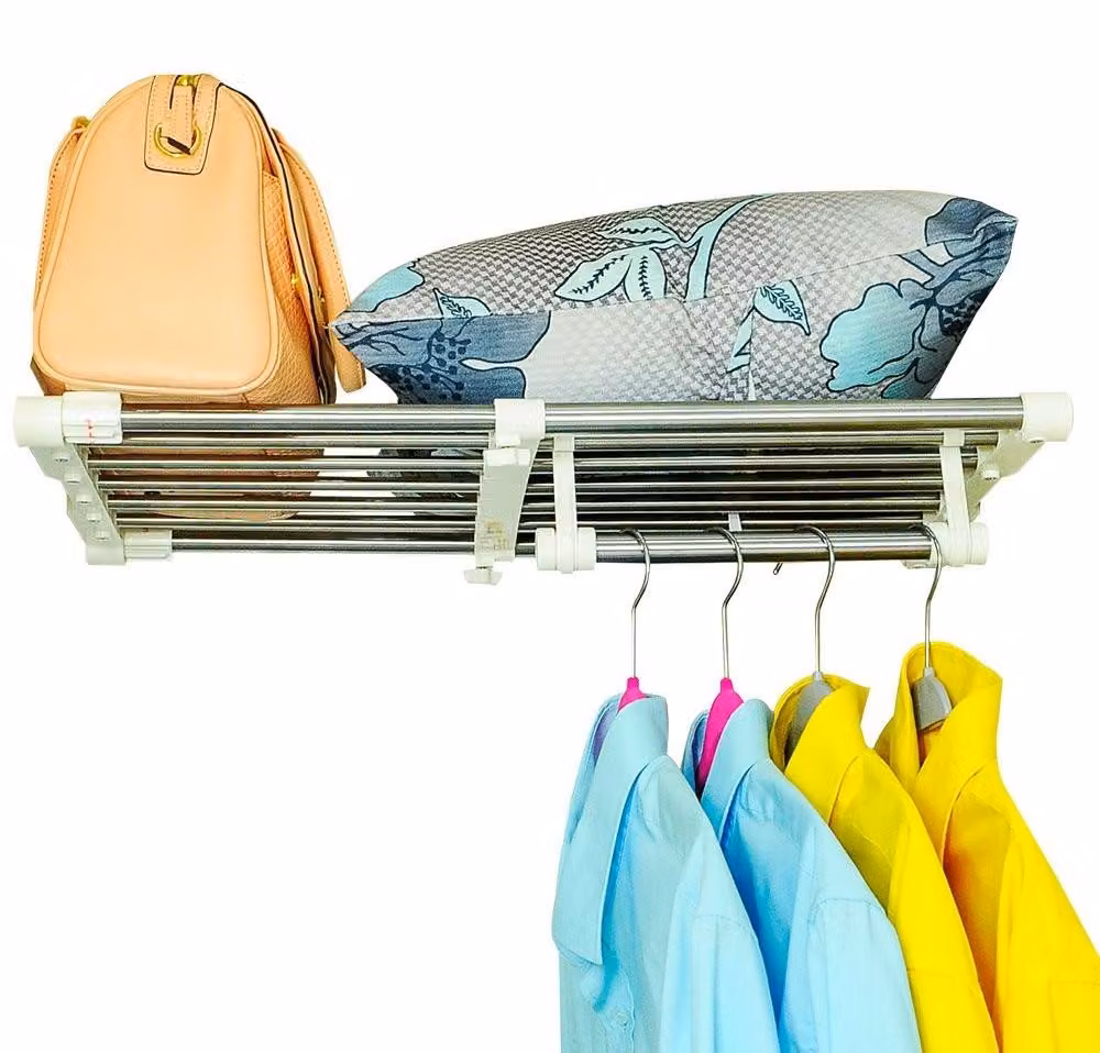 Ripiano estraibile - Regolabile - Acciaio inossidabile - Multifunzionale - Capacità di carico 20 kg - Adatto per cucina/camera da letto/bagno - Superficie di appoggio