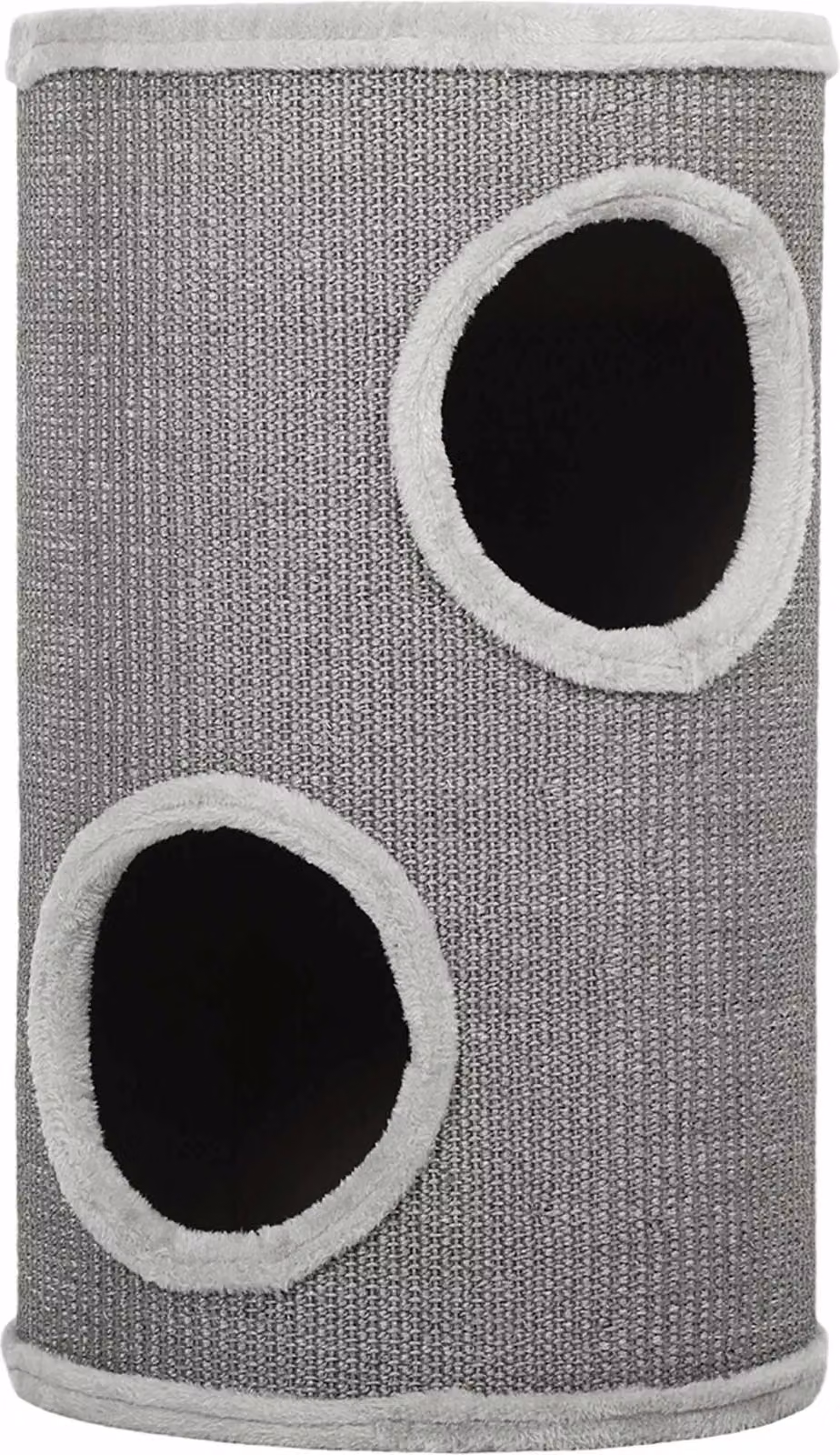 Tiragraffi per gatti, 2 livelli, sisal e peluche, grigio chiaro