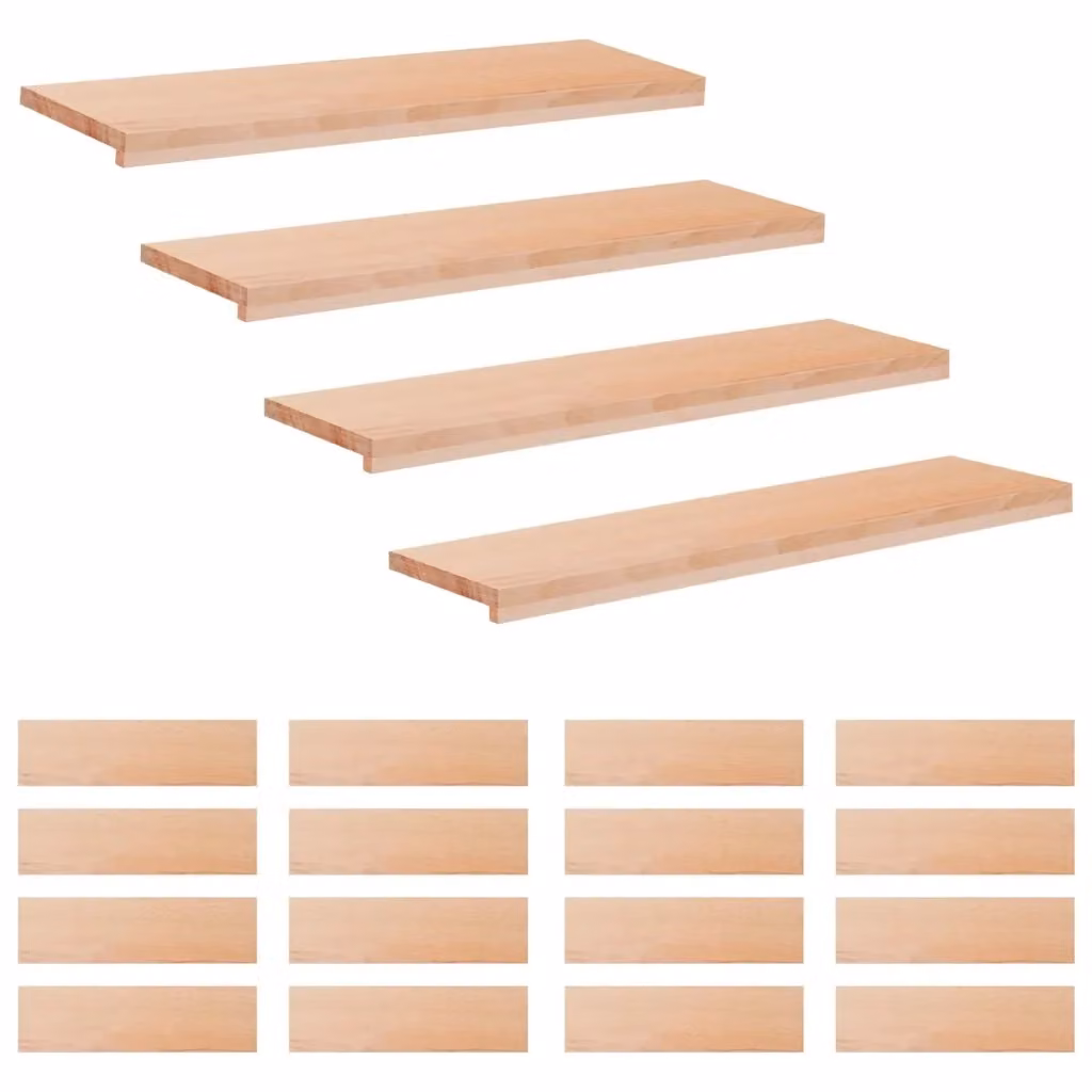 Set di 20 tappeti per scale vidaXL in legno effetto faggio, colore beige, L 90 x P 30 x H 2 cm – 2