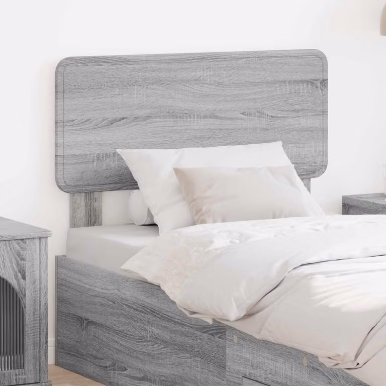 Testiera per letto vidaXL in legno ingegnerizzato, stile minimalista, colore grigio Sonoma