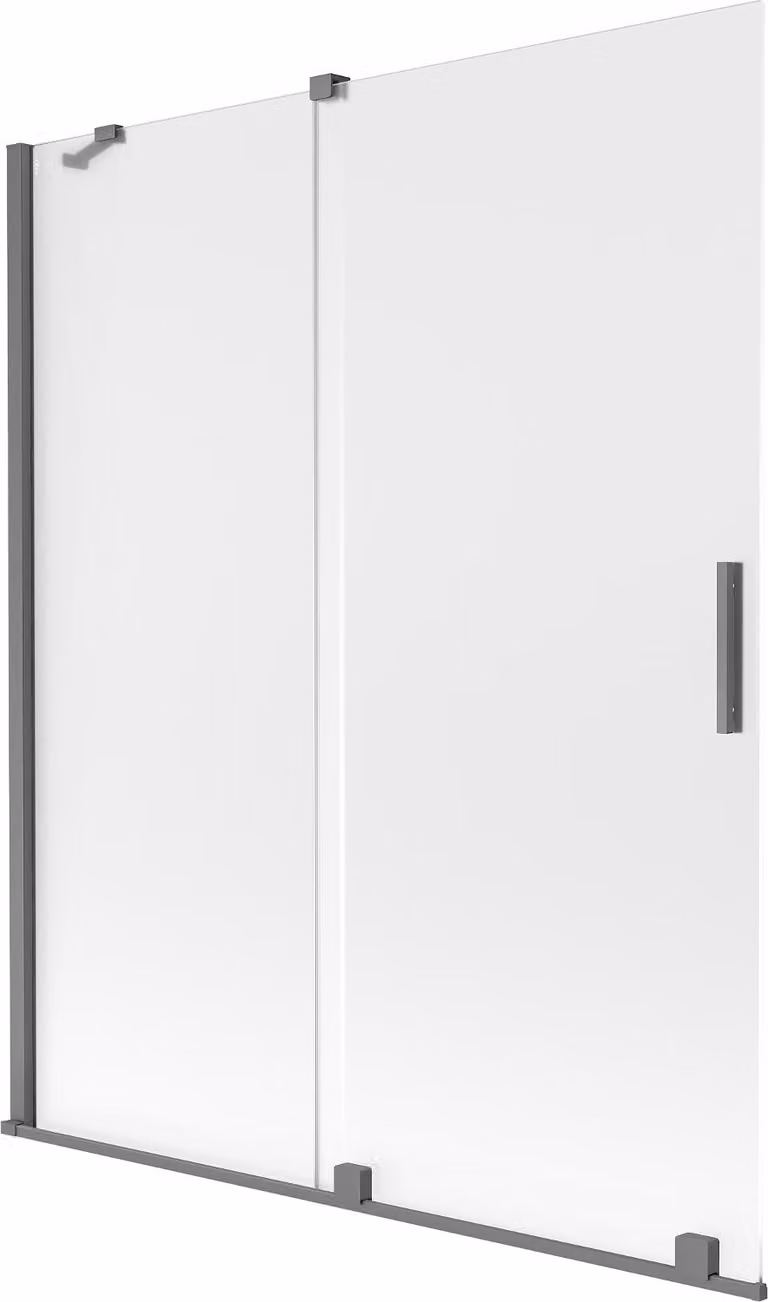 Mexen Velar paratia da vasca da bagno scorrevole a 2 ante 140 x 150 cm, smerigliato, gun metal - 896-140-000-31-95