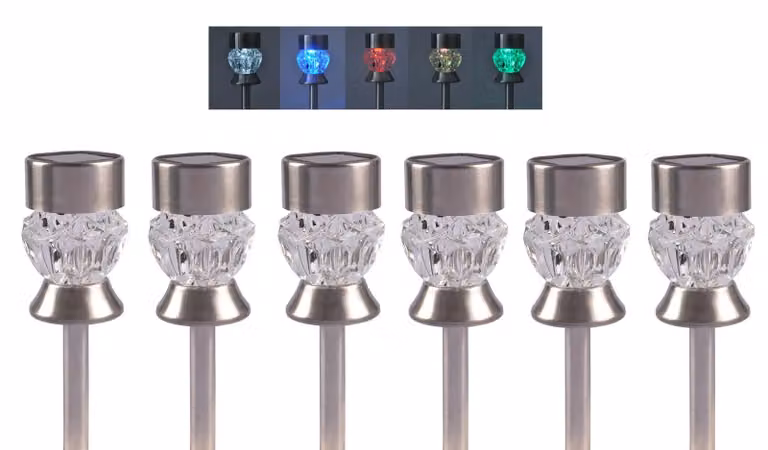 Luci solari cambia colore set di 6 lampade solari lampada da giardino luce solare