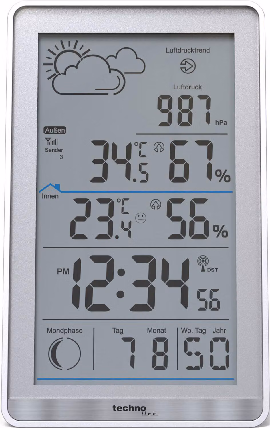 Technoline WS 9218 Stazione meteorologica/termometro (interno, esterno) argento