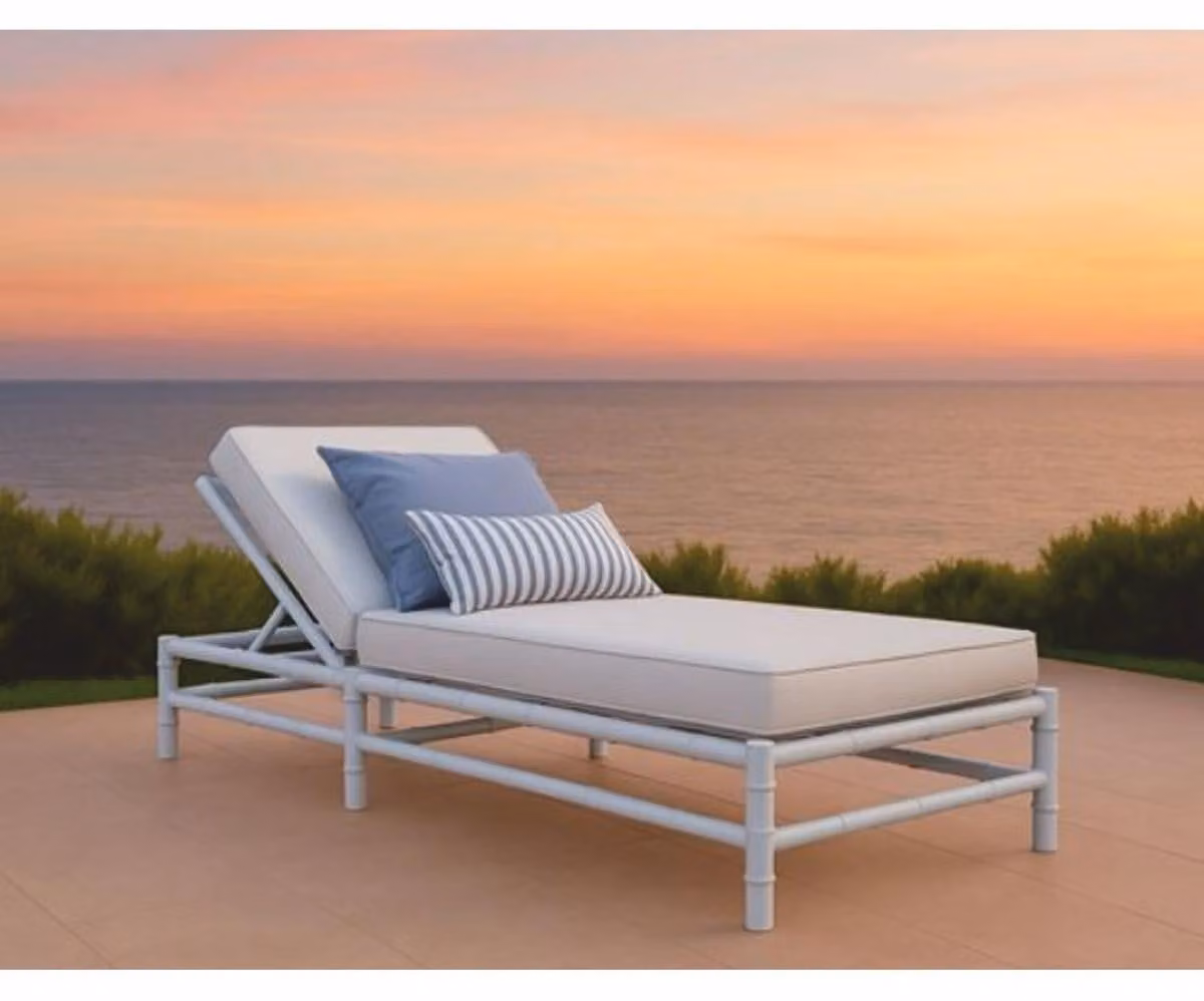 Casa Padrino, lettino da giardino grigio/bianco 210 cm - Arredo Alberghiero e Giardino
