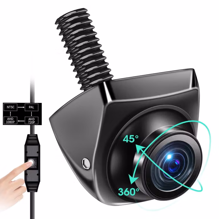 Telecamera per retromarcia auto - Girevole - 170 gradi - Visione notturna - IP69K - AHD 1080p