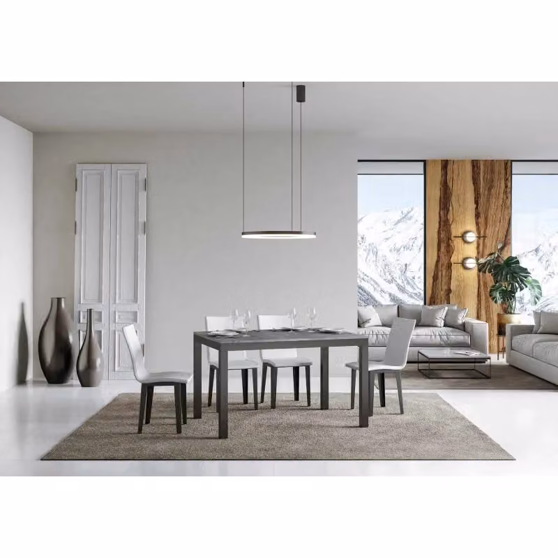 Tavolo allungabile Itamoby Everyday Evolution con telaio in metallo antracite e piano in laminato, L/P/H: 90 x 120/380 x 77 cm – 2