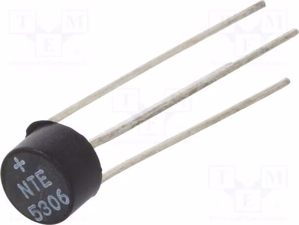 1x Raddrizzatore a ponte monofase Urmax: 800V, corrente diretta (If): 1,5A, corrente di spunto (Ifsm): 50A, modello NTE5306, monofase