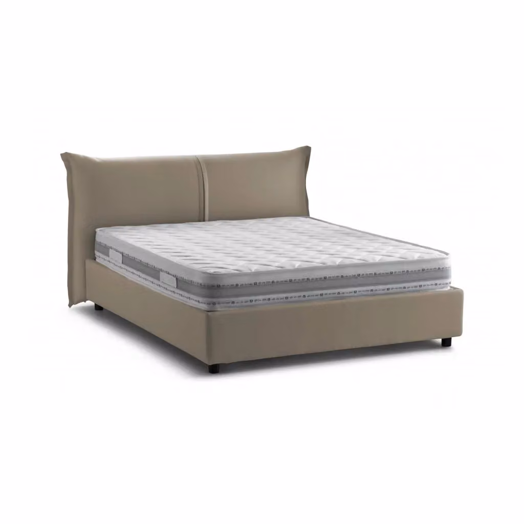 Letto Matrimoniale Aldus Talamo Italia con Materasso Incluso, Base con Contenitore Alzabile, Grigio e Beige, L/P/H: 160 x 200 x 175 cm – 2