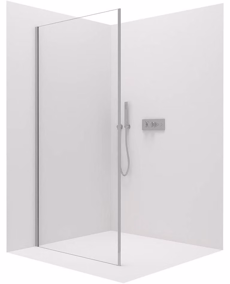 CERANO - Parete laterale Porte L/P - 8 mm - cromata, vetro trasparente - 80x195 cm