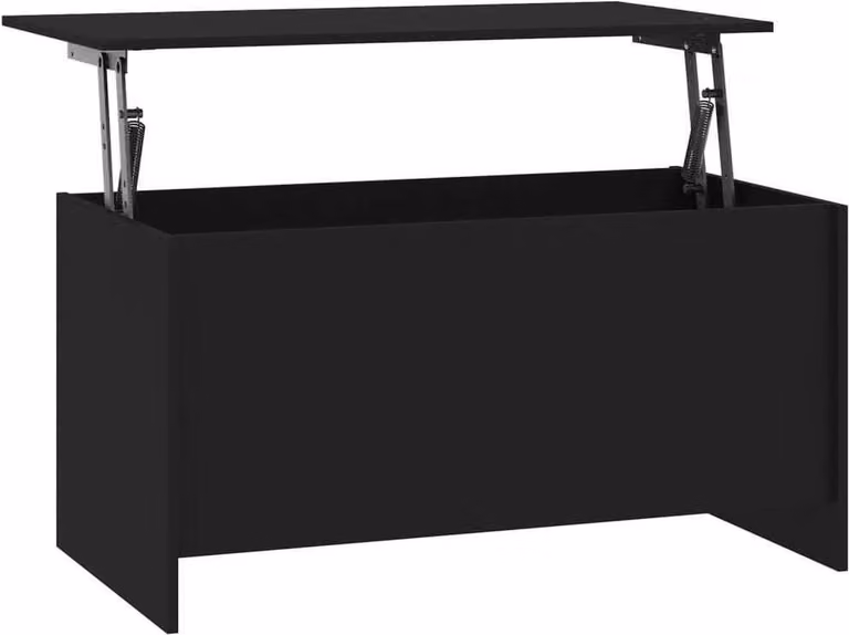 Tavolino da Salotto Nero 102x55,5x52,5 cm in Legno Multistrato