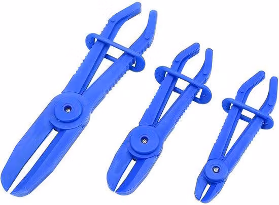 Set di fascette per tubi flessibili, 3 fascette, blu, per tubi dei freni