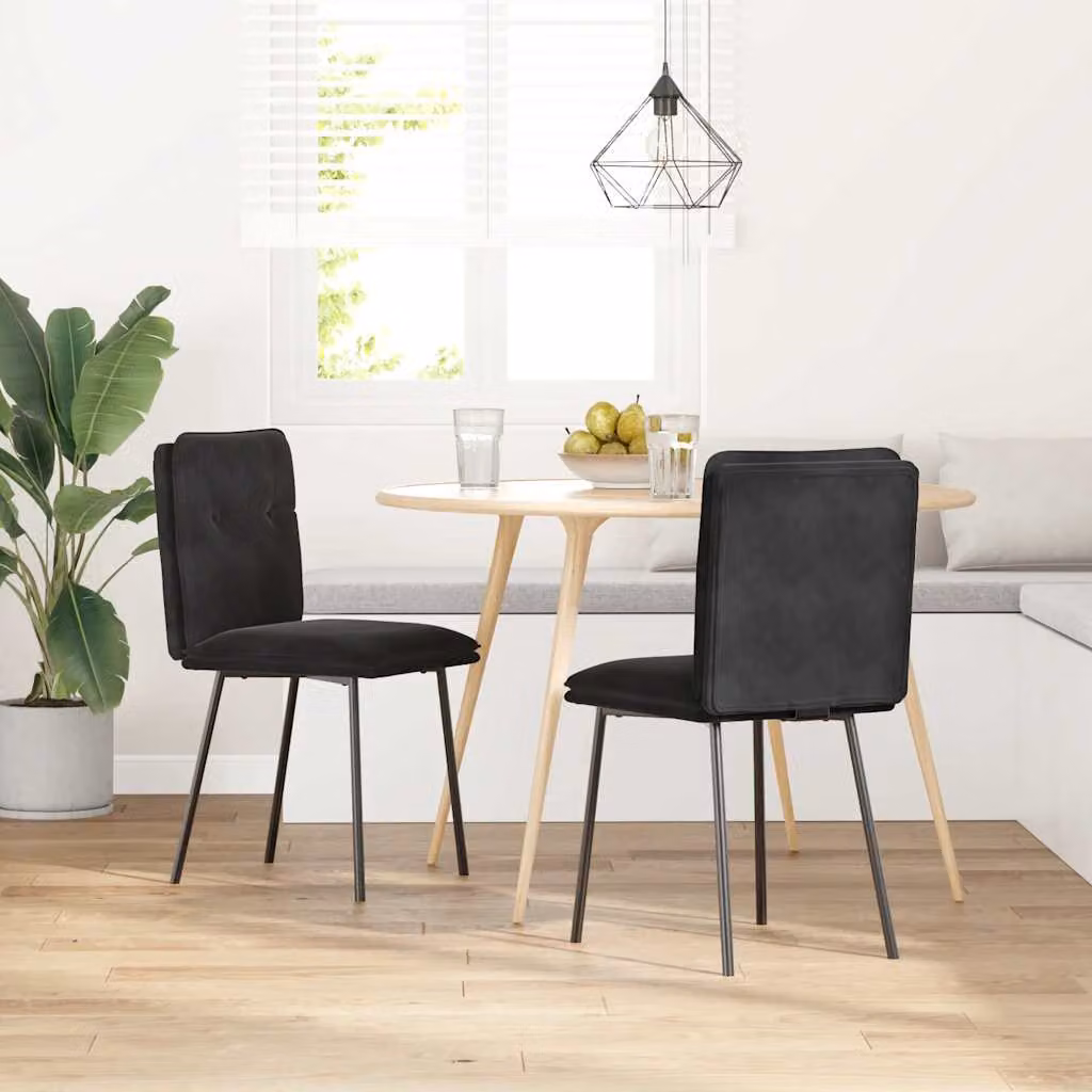 vidaXL Sedie da Pranzo 2 pz Nere in Velluto