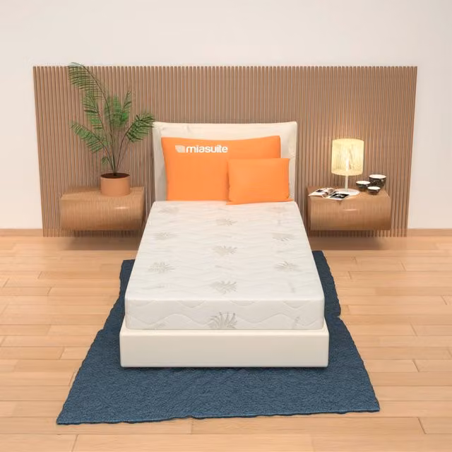Materasso Singolo MIASUITE con Rivestimento in Gel e Tessuto Sfoderabile, Bianco, L/P/H: 90 x 200 x 19 cm – 1
