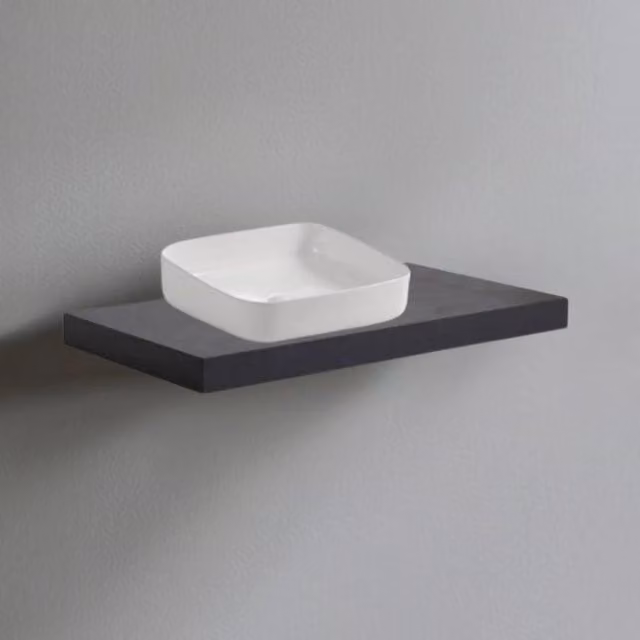 Mensolone da bagno Veriaffari antracite con lavabo da appoggio bianco L: 80 cm, P: 48 cm – 1
