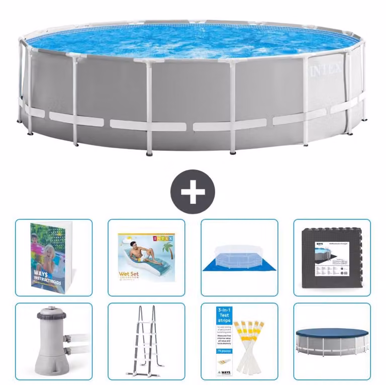 Struttura per piscina a forma di prisma - 457x122 cm - composta da 7 elementi - modello S533