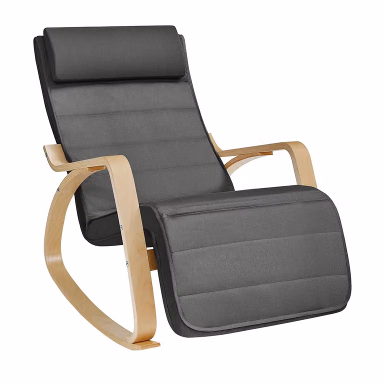 Sedia a Dondolo in Legno, Grigio