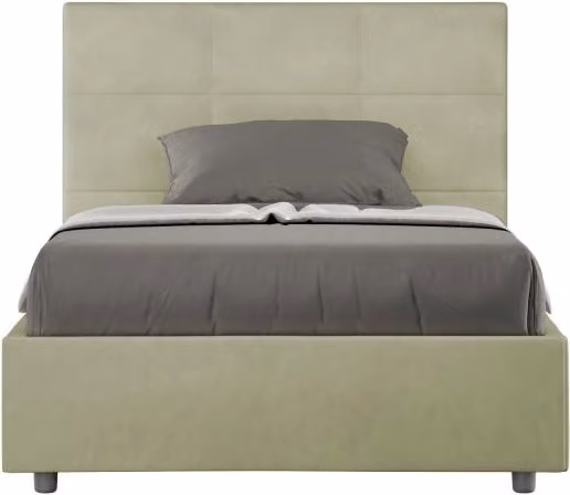 Letto imbottito con contenitore Mika Ityhome in microfibra, L/P: 120 x 200 cm, Colore Tè verde