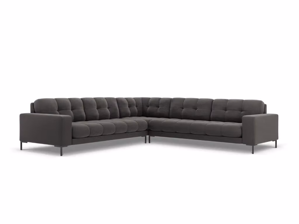 Divano angolare reversibile Bali Cosmopolitan Design in velluto grigio da 6 posti per il tuo soggiorno – 2