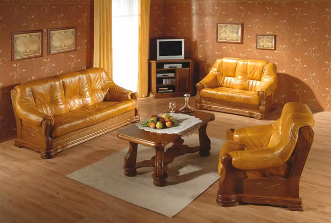 Dreisitzer Couch Klassische Ledersofa Couch Polster Sofa 3 Sitzer Leder Couchen