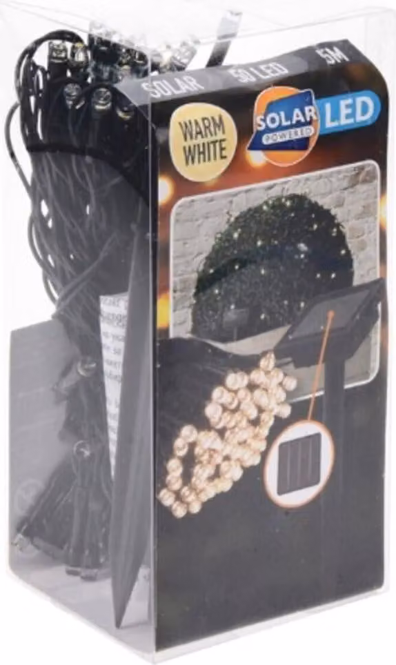 Ghirlanda solare LED da giardino 100 LED 10M luce bianca calda IP44