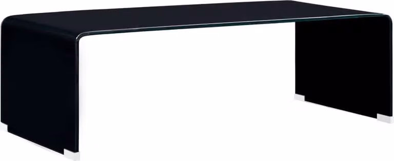 Tavolino nero 98x45x31 cm in vetro temperato