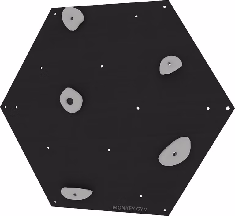 Parete di arrampicata cubo 1, nero-grigio, 5 maniglie
