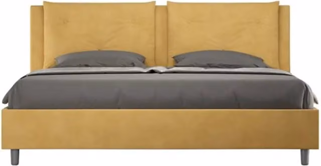 Letto Appia Ityhome con rete imbottita in microfibra blu L: 180 cm, P: 195 cm, H: 110 cm