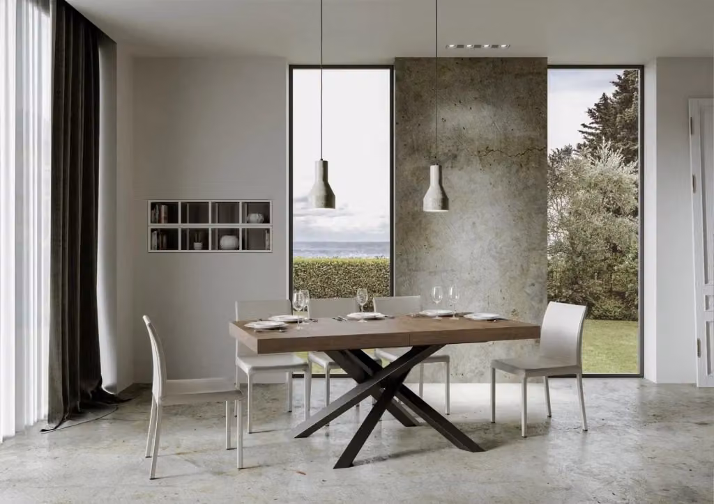 Tavolo da pranzo allungabile Volantis GIORDANOSHOP in legno color noce, L/P/H: 160-420 x 90 x 77 cm – 2