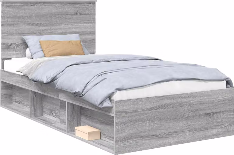 Struttura del letto Grigio Sonoma 100 x 200 cm Pino massello