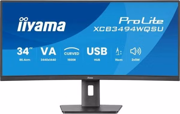 Monitor PC Ultrawide Iiyama Prolite XCB3494WQSU-B1 da 86,4 cm (34") QHD 3440 x 1440 pixel LED Nero